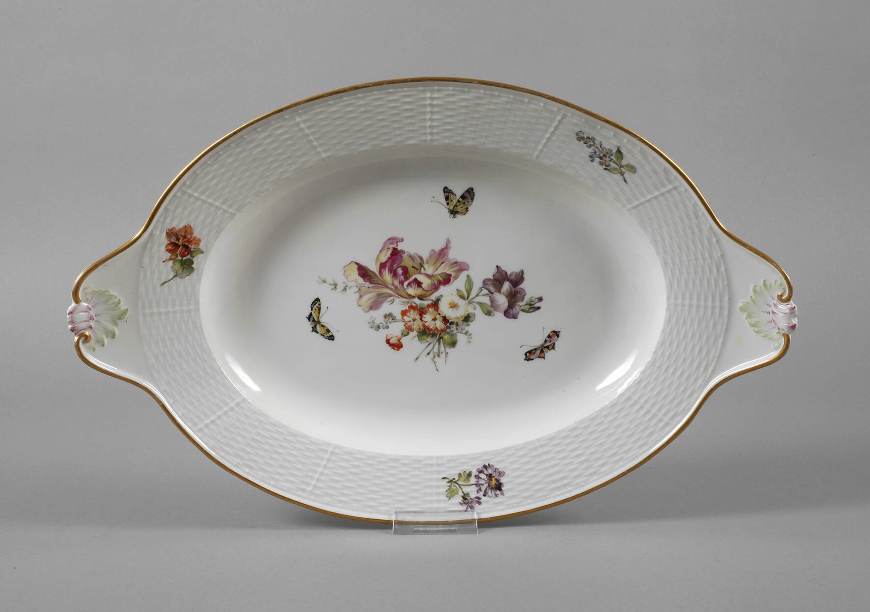 KPM Berlin Platte "Blumen und Insekten"