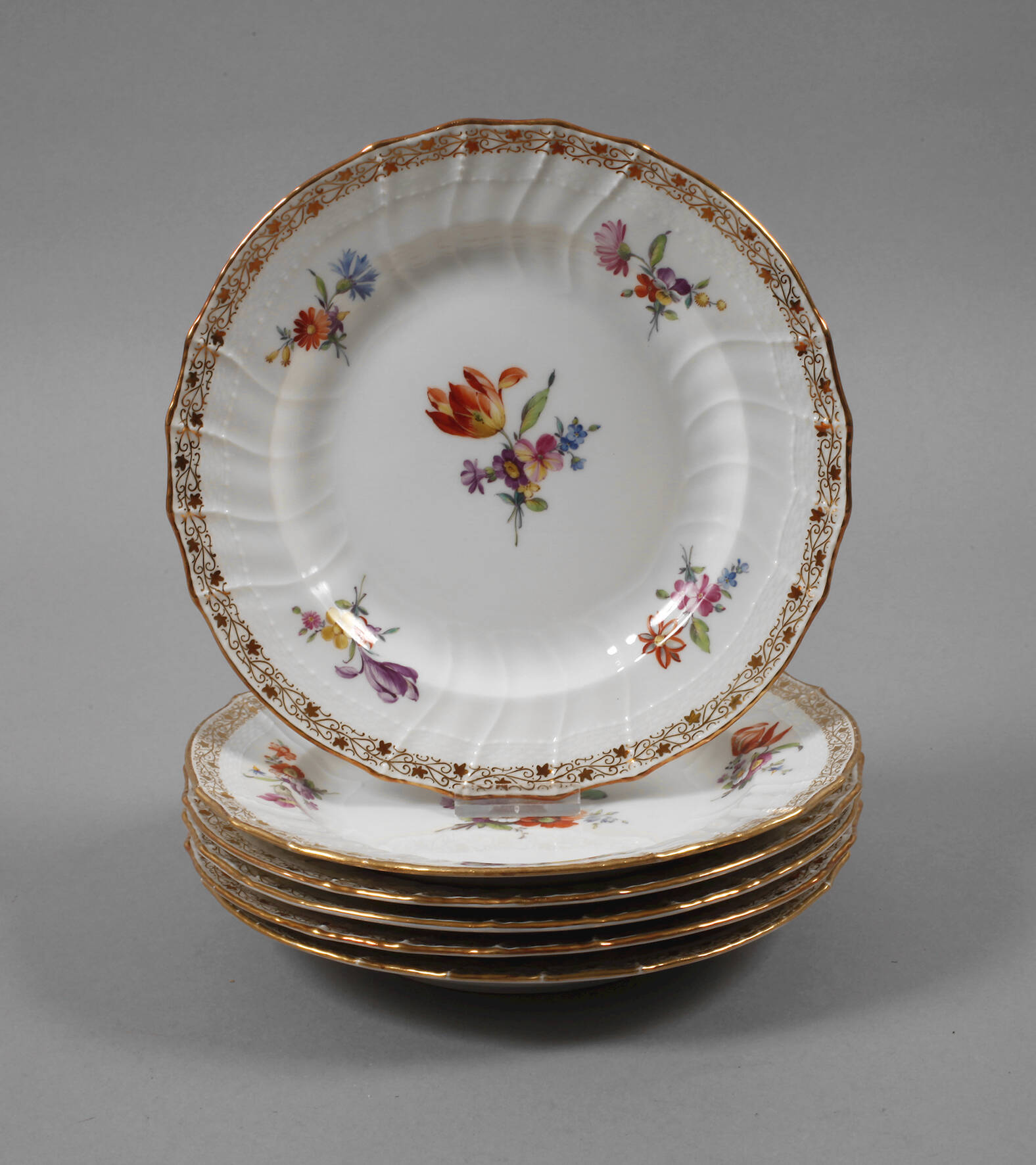 KPM Berlin sechs Dessertteller "Reiches Bukett"