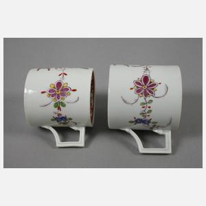 Meissen Paar Tassen mit Kakiemondekor