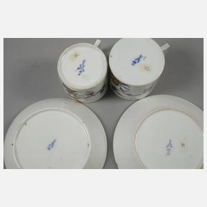 Meissen Paar Tassen mit Kakiemondekor