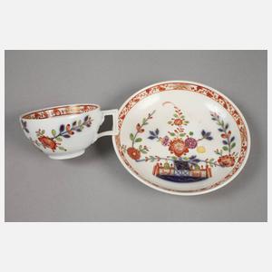 Meissen Tasse und Untertasse mit Kakiemondekor