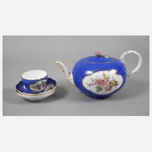 Meissen Teekanne mit Tasse "Blume 4"