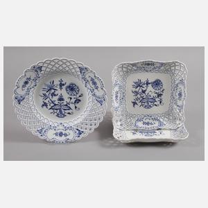 Meissen drei Durchbruchschalen "Zwiebelmuster"
