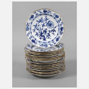 Meissen 16 Kuchenteller "Zwiebelmuster"