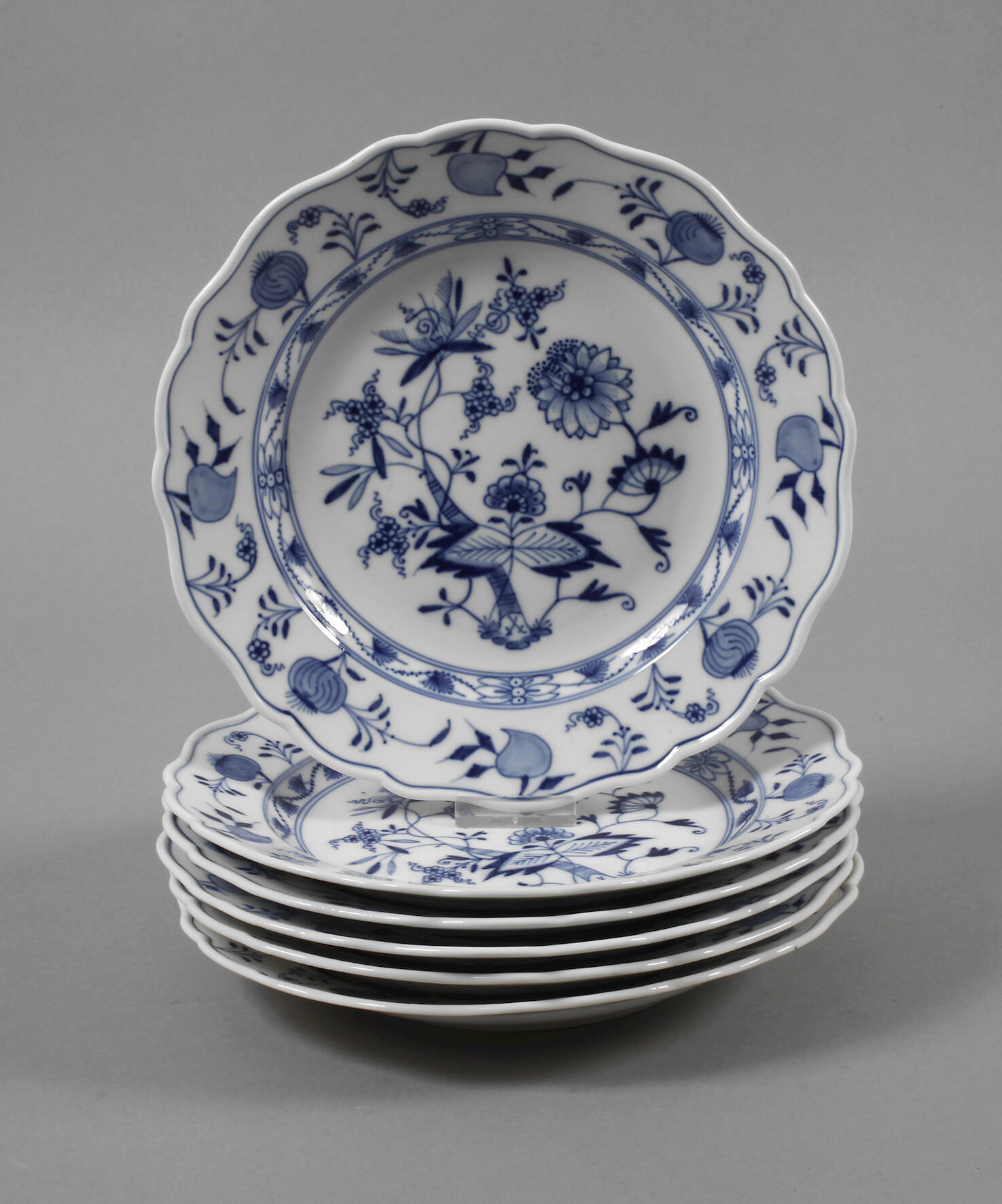 Meissen sechs Speiseteller "Zwiebelmuster"