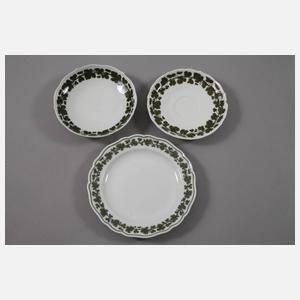 Meissen Konvolut Kaffee-/Teeservice Weinlaubdekor