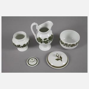 Meissen Konvolut Kaffee-/Teeservice Weinlaubdekor