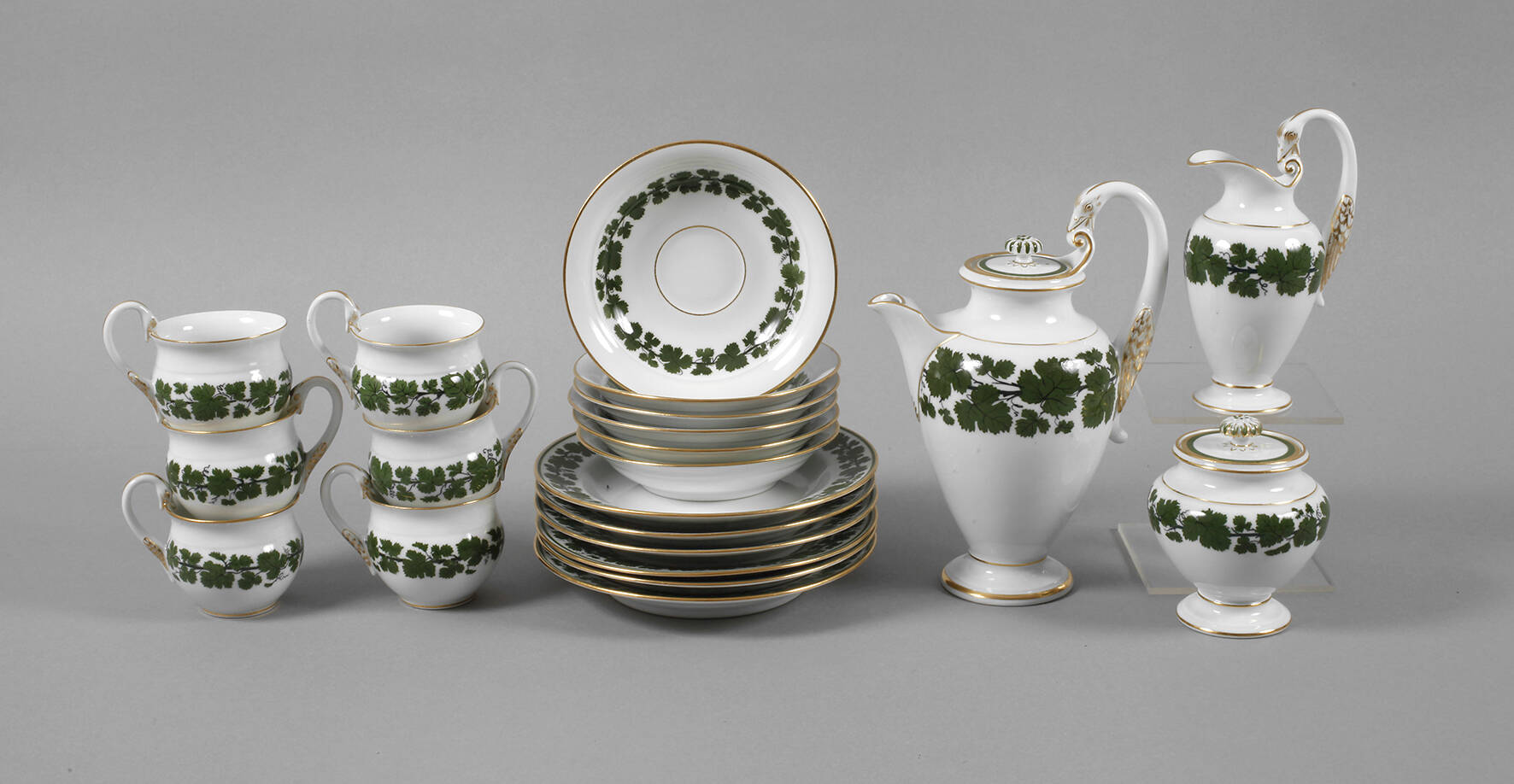 Meissen Kaffeeservice mit Weinlaubdekor