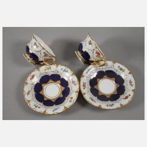 Meissen prunkvolles Tête-à-Tête "B-Form"