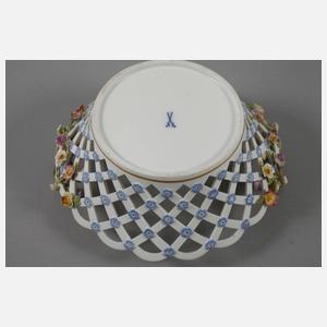 Meissen Henkelkorb mit Vergissmeinnichtblüten