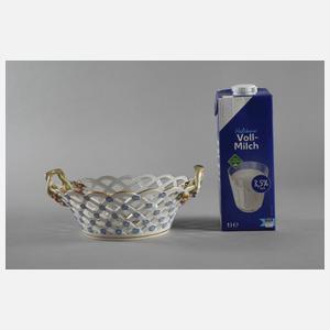 Meissen Henkelkorb mit Vergissmeinnichtblüten