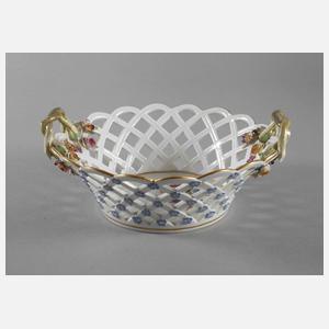 Meissen Henkelkorb mit Vergissmeinnichtblüten