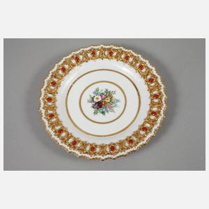 Meissen Paar kleine Prunkteller "Pressglasoptik"