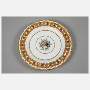 Meissen Paar kleine Prunkteller "Pressglasoptik"