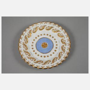 Meissen Paar kleine Prunkteller "Pressglasoptik"