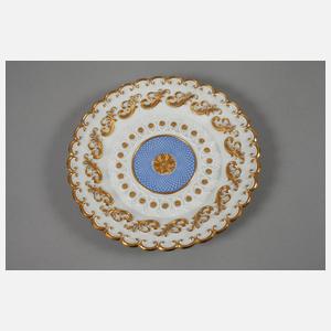 Meissen Paar kleine Prunkteller "Pressglasoptik"