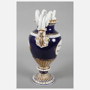 Meissen Schlangenhenkelvase mit Ansicht Meißen