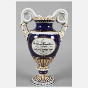 Meissen Schlangenhenkelvase mit Ansicht Meißen