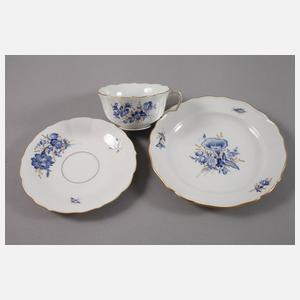 Meissen Tee-/Kaffeeservice "Blaue Blume, Goldgräser"
