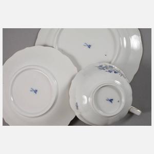 Meissen Tee-/Kaffeeservice "Blaue Blume, Goldgräser"