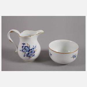 Meissen Tee-/Kaffeeservice "Blaue Blume, Goldgräser"