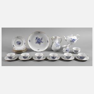 Meissen Tee-/Kaffeeservice "Blaue Blume, Goldgräser"