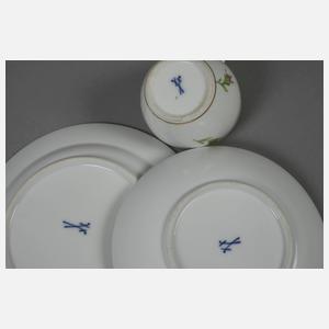 Meissen zwei Gedecke "Rote Rose"