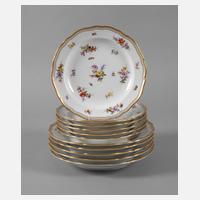 Meissen Konvolut Teller Bukettchen mit Insekten111
