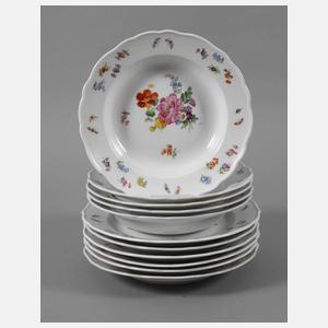 Meissen Konvolut Teller "Blumen und Insekten"