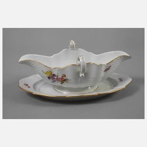 Meissen Sauciere "Blumen und Insekten"