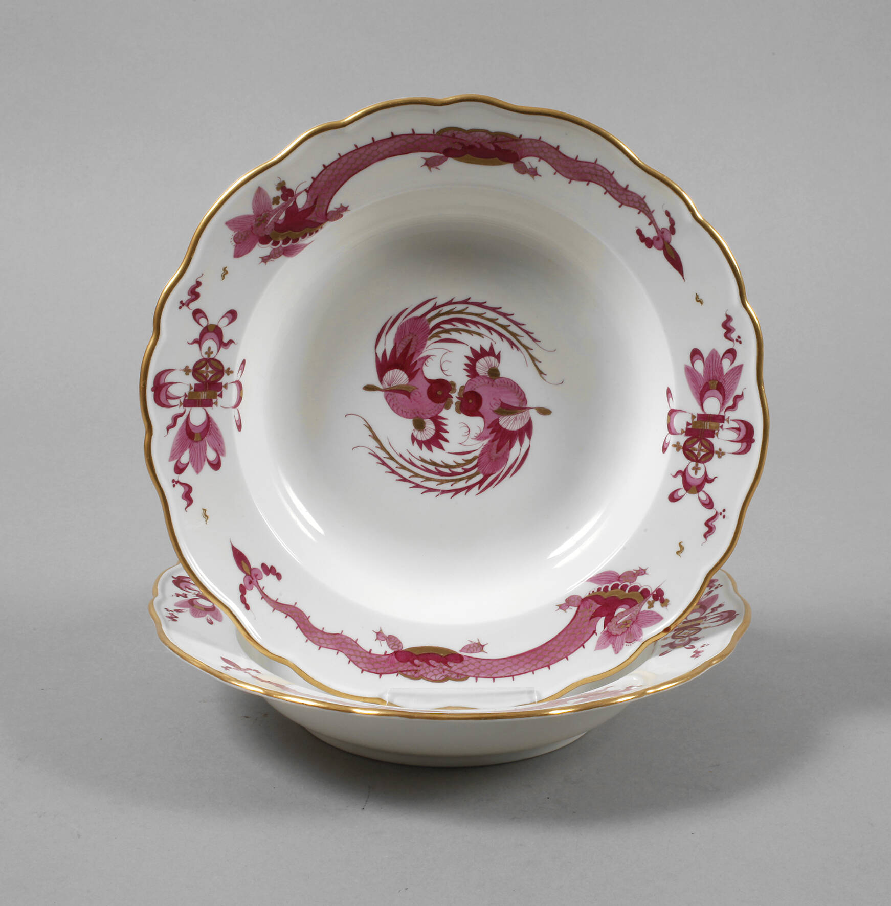Meissen Paar Suppenteller "Reicher Drache"