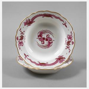 Meissen Paar Suppenteller "Reicher Drache"