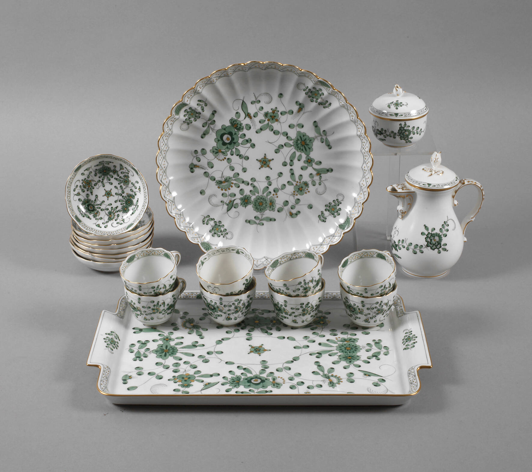 Meissen Mokka-Restservice "Indische Malerei"