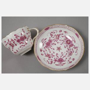 Meissen Kaffee-/Teeservice "Indische Malerei, purpur"