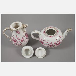 Meissen Kaffee-/Teeservice "Indische Malerei, purpur"