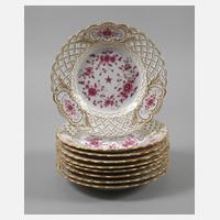 Meissen Flechtrandteller "Indische Malerei, purpur"111