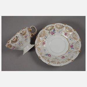 Meissen drei Sammeltassen mit Blumenmalerei