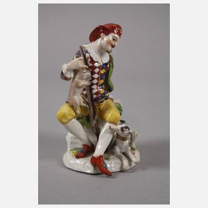 Meissen "Scaramuz mit Hase und Hund"