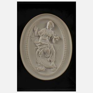 Meissen vier Plaketten mit Musendarstellungen