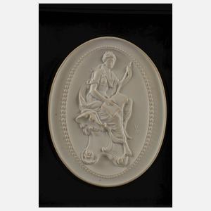 Meissen vier Plaketten mit Musendarstellungen