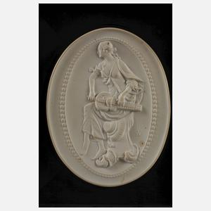 Meissen vier Plaketten mit Musendarstellungen