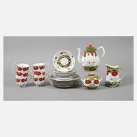 Münchener Werkstätten Kaffeeservice mit Mohndekor111