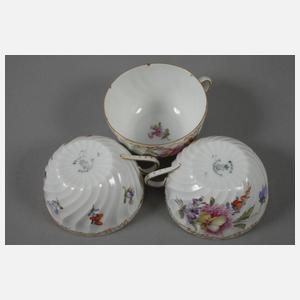 Nymphenburg sechs Gedecke und drei Schalen