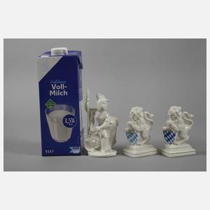 Nymphenburg Paar Bayerische Löwen und Putto