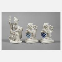 Nymphenburg Paar Bayerische Löwen und Putto111