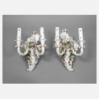 Potschappel Paar Wandleuchter im Rokokostil111