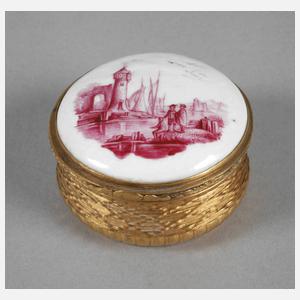 Deckeldose mit Purpurmalerei