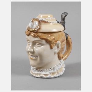 Schierholz Plaue Figurenkrug als Damenkopf