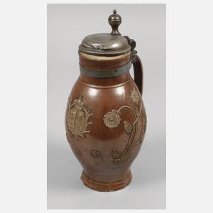 Bunzlauer Birnkanne mit Sachsenwappen