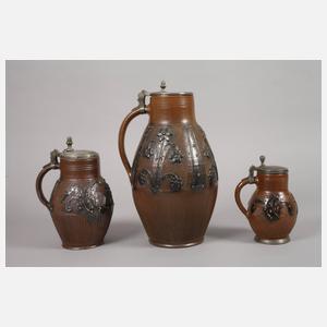 Drei Muskau-Triebeler Birnkannen